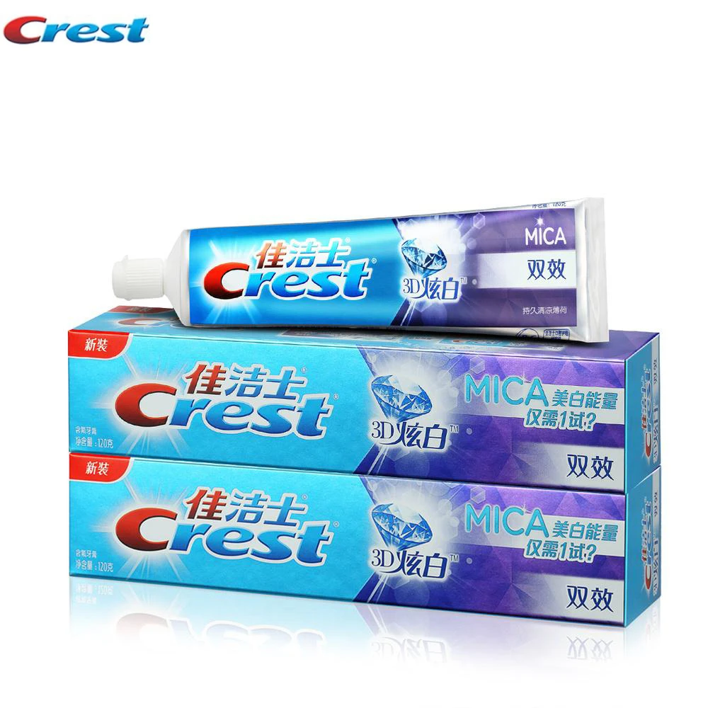 Зубная паста Crest 3D слюда двойной эффект зубная отбеливающая Твердые зубы