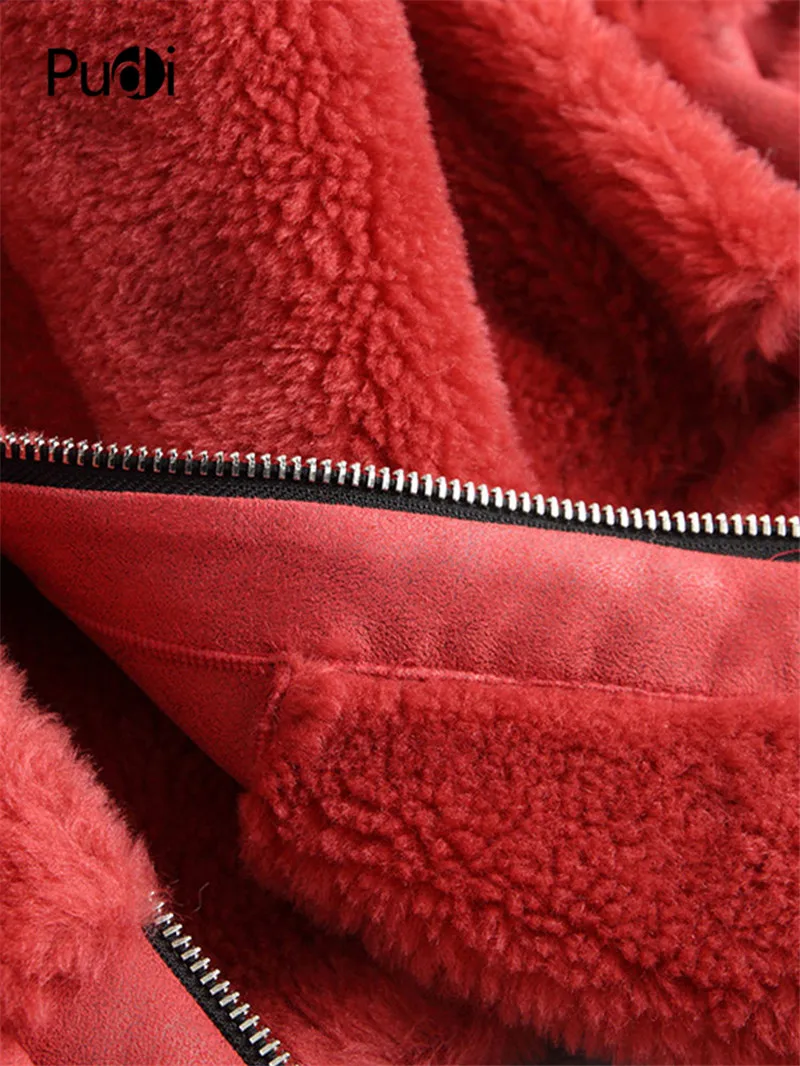 PUDI A19001 Женская Новая мода Настоящая Шерсть Стрижка куртка леди длинный стиль досуг осень/зима шерстяное пальто