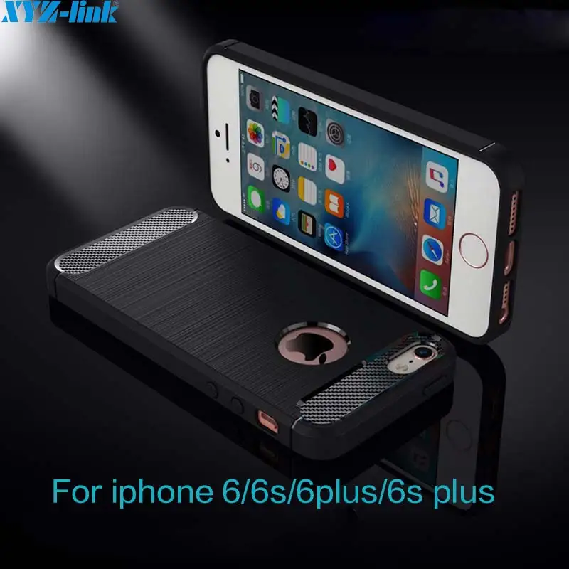 For iphone 6 6S case original Phone Cover Carbon Fiber Texture Brushed Protection TPU plus/6s plus |