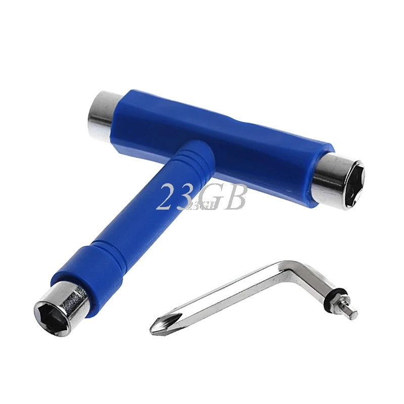 

Roller Skate wrench Skateboard T Shape Tool Universal Multi-Function Key BLUE J24