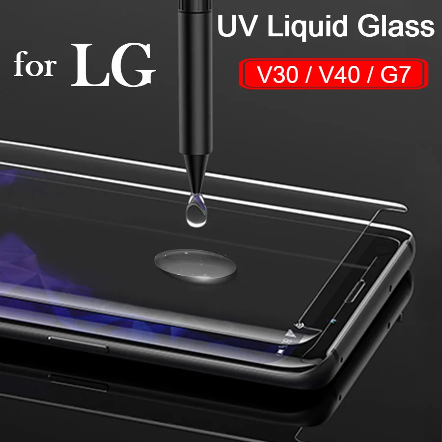 Полный Клей 5D изогнутое закаленное стекло для LG V30 V40 G7 ThinQ UV защита для жидкокристаллического экрана для LG G7 V30 V40 HD Защитная стеклянная пленка