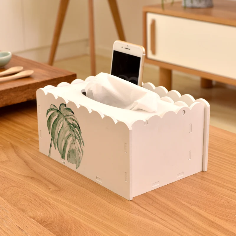 CFen A's Green Plant Home kitchen PVC-wood тканевая коробка DIY плотная салфетка держатель Чехол с пультом дистанционного управления Контейнер тканевый чехол 1 шт