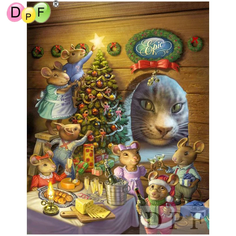 

DPF diamond embroidery Little mouse party diamond painting cross stitch crafts diamond mosaic full square rhinestone home decor