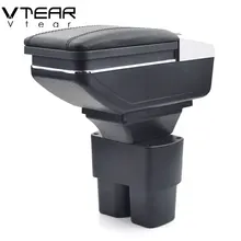 Vtear-Reposabrazos de cuero para Nissan NV200, caja de almacenamiento, compartimento central, decoración interior, 17