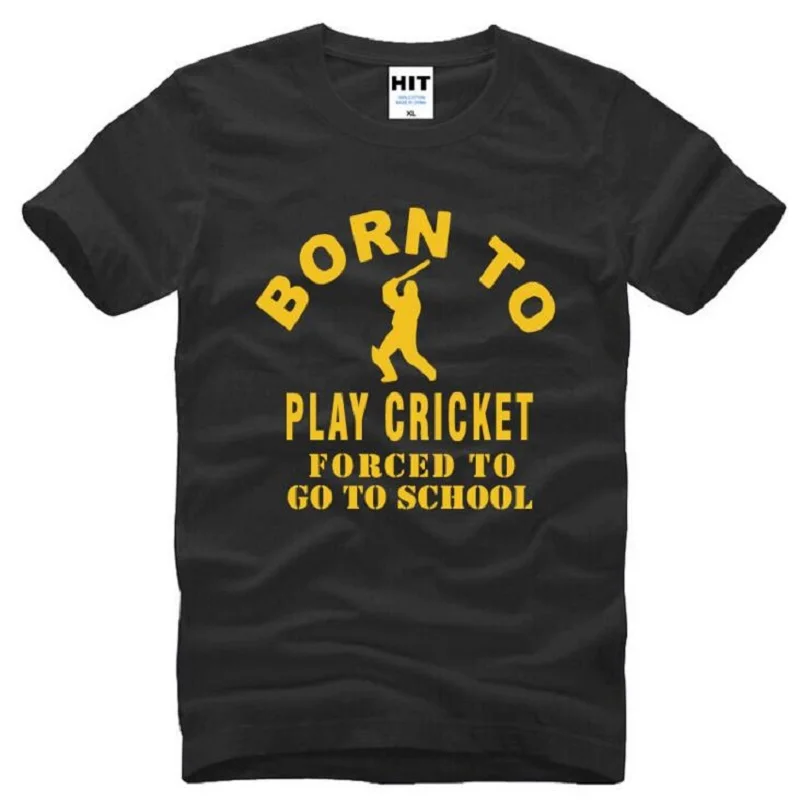 Забавные футболки Born To Play Cricket Мужская хлопковая футболка с коротким рукавом и