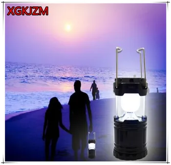 

2017 New 6LEDs LED solar Light Rechargeable Hand Lamp camping lamp Lantern AC110-250V Tent Lights for Outdoor Lighting Hiking