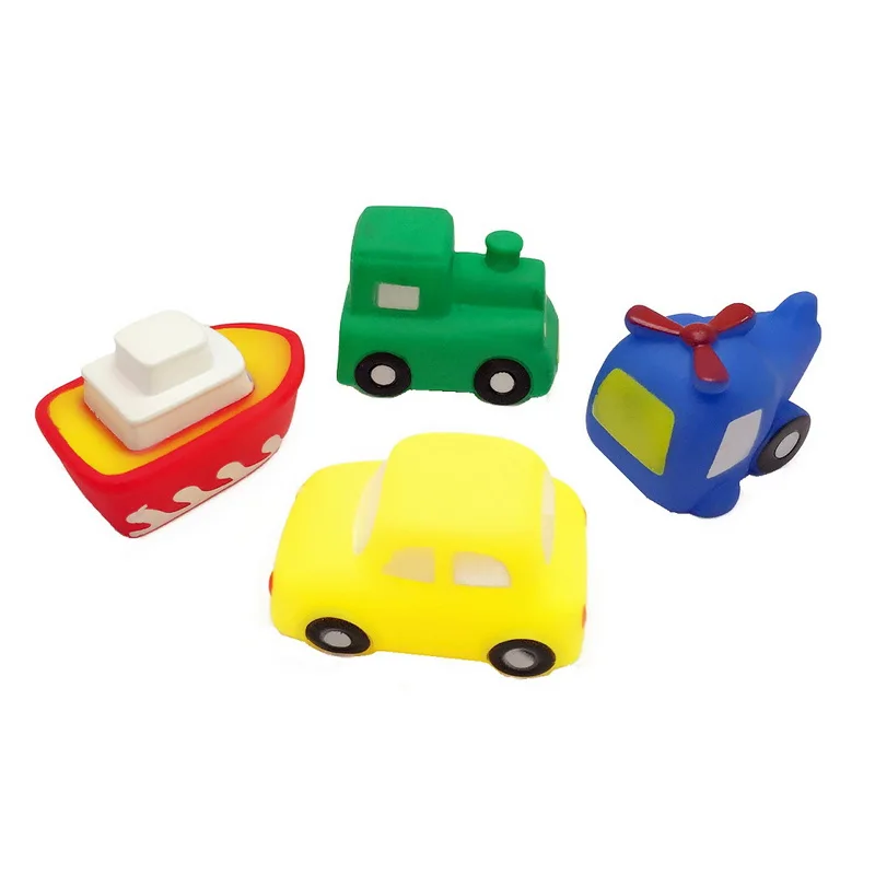 4 Pcs/Set Baby Bath Toys Mixed Colorful Cars, Planes, Ships, Trains