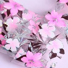 1 рулон звездное небо Голографическая фольга на ногти Цветочная бабочка блеск переводная наклейка золото серебро бумага Маникюр украшения Советы