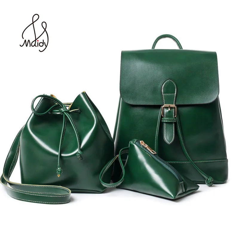 

Leather Backpack For Women And Shoulder Large Bags Mochila School Teenagers Casual New Style Set Bag Vintage Backpacks Girls