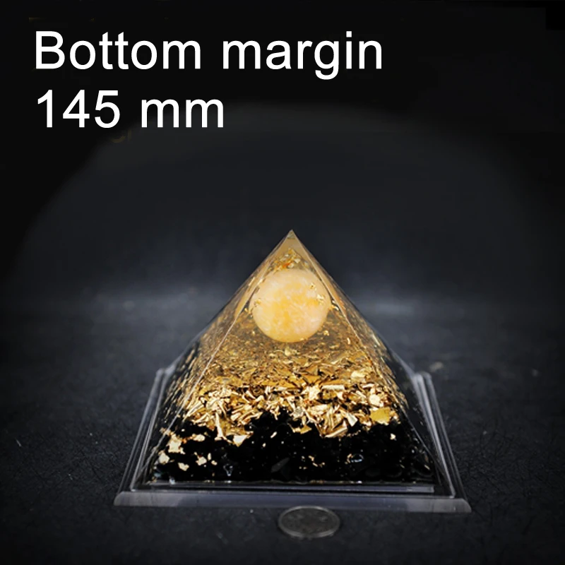 

Merciruby 145mm 6" Spiritual Science Handmade Orgone Pyramid Natural Crystal Silicone Cube Craft Orgonite Positive Energy Tower