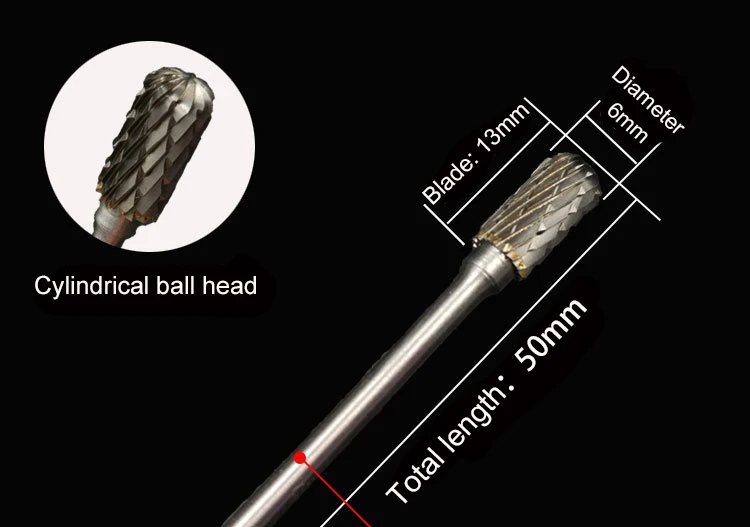 10 шт. 3/2. 35 мм хвостовиком Вольфрам карбида фреза Burr Double Diamond Cut для Dremel Электрический шлифовальные вращающихся инструментов