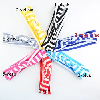 

77pcs/lot Baby Girl Striped Rabbit Ears Headband Newborn Photo props 11 color