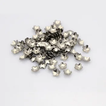 

100pcs 6x2mm Stainless Steel Metal 5-Petal Flower Bead Caps Jewelry Findings accessories