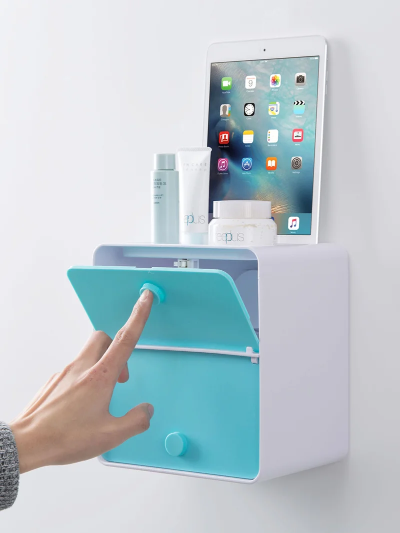 

Bathroom toilet paper holder paper tube holder free punching waterproof tissue box toilet roll tray LO61147