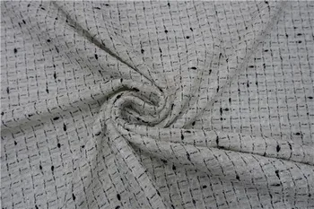 

free ship black and white weaved tweed fabric price for 1 meter 59" wide