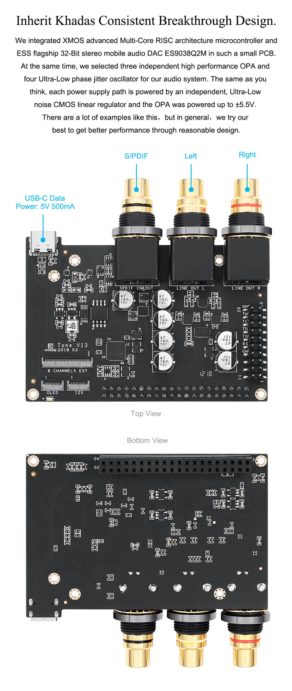 Placa de tom khadas e caso es9038q2m