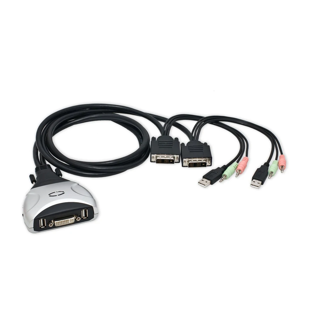 SYBA IOCrest 2 Port DVI + USB KVM Switch with Audio and