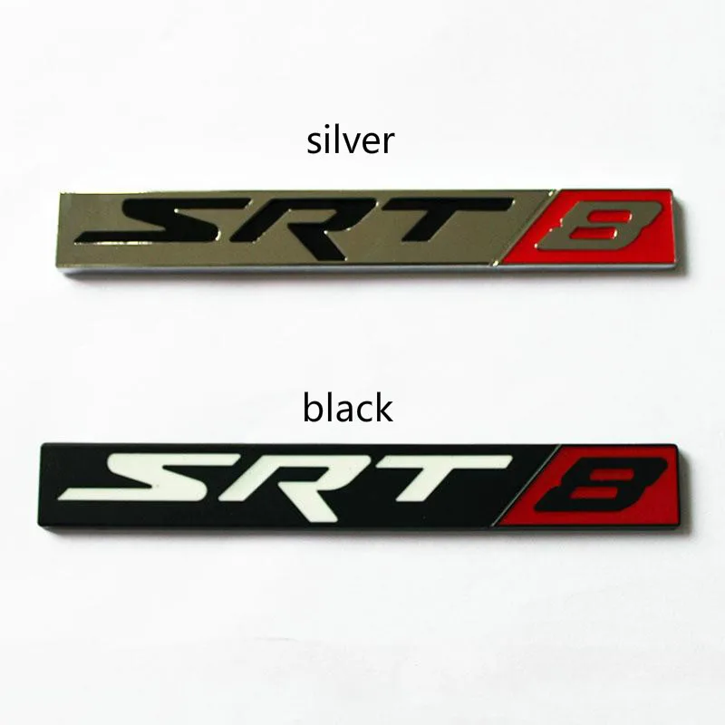 

3D Car Sticker SRT 8 SRT8 Rear Trunk Badge Metal Emblerm for Durango Challenger Charger V8 Car accessories
