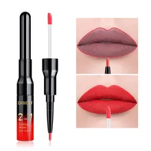 QIBEST Double-end Lip Liner Pencil Lipgloss Lip Tint Tattoo Stain Makeup Lipstick Waterproof Nude Lipliner Pen Lip Gloss Stick