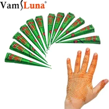 Татуировки, 12 шт коричневая хна Индия Татуировка-картина паста конус, тело художественная Живопись Рисунок