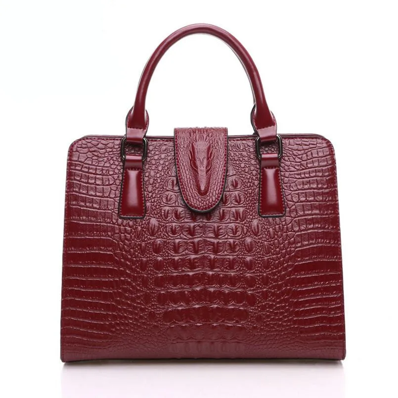 FoxTail & Lily Crocodile Pattern Genuine Leather Bag Women Shoulder Messenger Bags Luxury Famous Designer Handbags High Quality