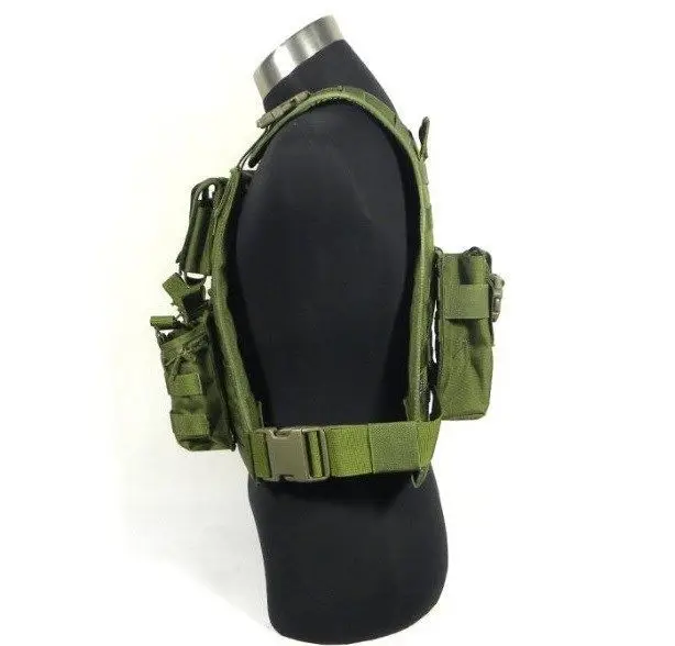 Военный Тактический Жилет molle 1000D CORDURA MBSS Стиль плиты Перевозчик w/7 мешков(OD) спортивный жилет