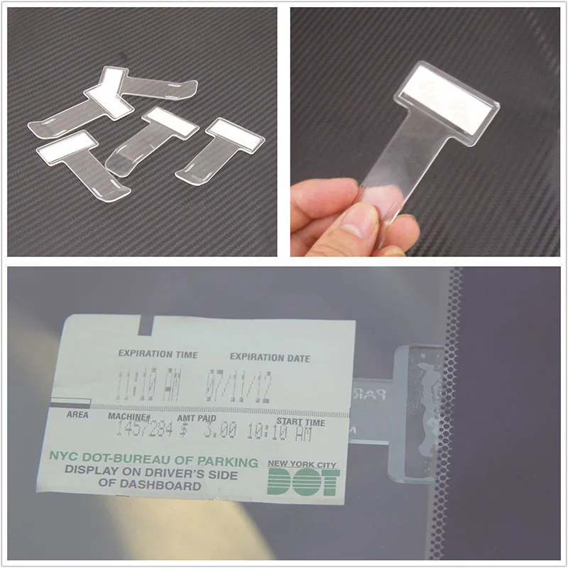 2pcs/set  Car Vehicle Parking Ticket Permit Holder Clip Sticker Windscreen Window