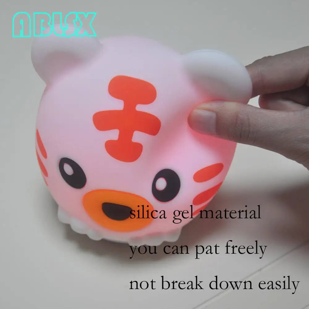 Buy Tiger Night Light For Children Kawaii Animal 7 Color Changed Nightlight Child Led Lamp Light For Bedroom Baby Lights Control