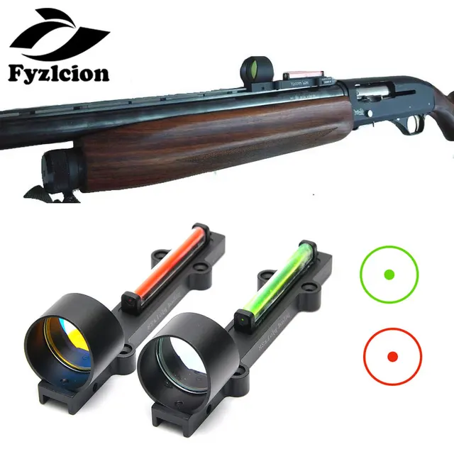 US $28.99 Hunting Scopes Lightweight Fiber Sight 1x28 Red Dot Sight Scope Red and Green Fiber Fit Shotguns Ri