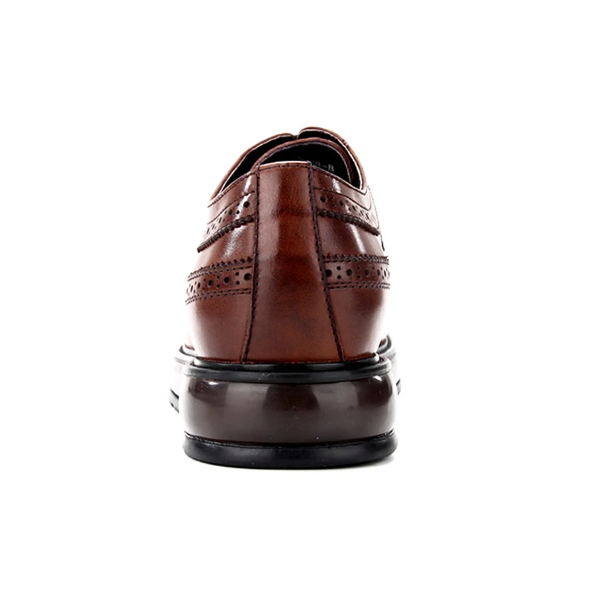 Винтажные мужские оксфорды из натуральной кожи Wingtip деловые туфли с круглым