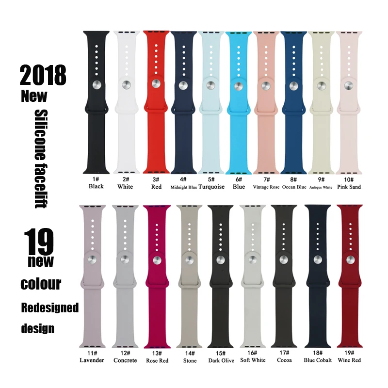 

redesign Silicone Band For iWatch Sports Edition Replacement Sport Band For Apple Watch Series123 38mm 42mm Wrist Bracelet Strap