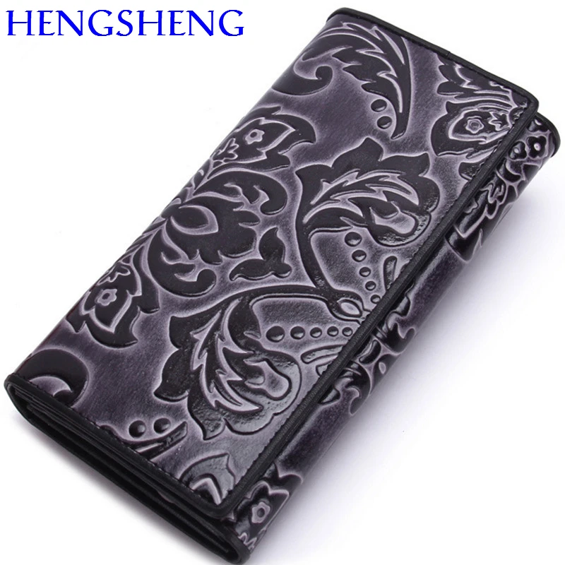 

Hengsheng fashion ladies wallet women long wallet for credit card holder with genuine leather women wallet and red female wallet