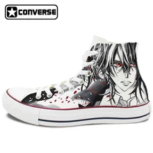 Men Women Converse All Star Canvas Shoes Vampire Knight Kaname Kuran Design Hand Painted Shoes High Top Sneakers Gifts