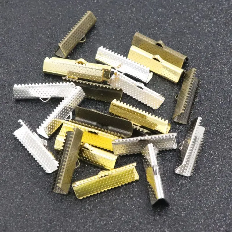 

6 10 15 20 25 30mm Buckle Tip Cord flat Clasp Crimp End Beads For Jewelry Making Bracelet Necklace Finding Accessories Wholesale