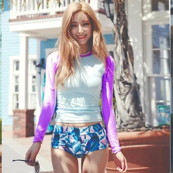 

New Arrival Women Outdoor Bikini Set Long Sleeves Swim Suit Sports Surfing Swimwear Sunscreen Bathing Suit Sexy Two Pieces Suit