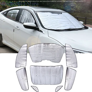 

For Honda Civic 10th 2016-2018 Car Window Sun Shade Foldable Auto Visor Windshield Block Cover Sunshade Reflective