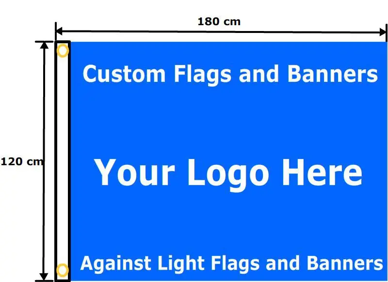 

120 x 180 cm Full Color Single Sided Custom Flag Customized Personalized Logos Signs For Flags and Banners With Grommets