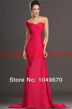 2016 schöne Schulter Falten Mermaid Chiffon Langer Abschlussball Kleidet Formals Abendkleider