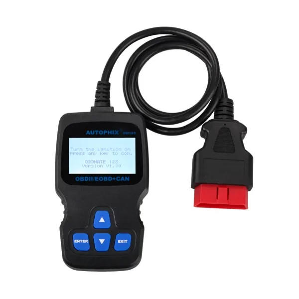 AUTOPHIX OBDMATE OM123 ручной сканер OBDII EOBD(система бортовой диагностики, многоязычный анализатор работы двигателя лучше, чем ELM327 Авто диагностический инструмент - Цвет: Black