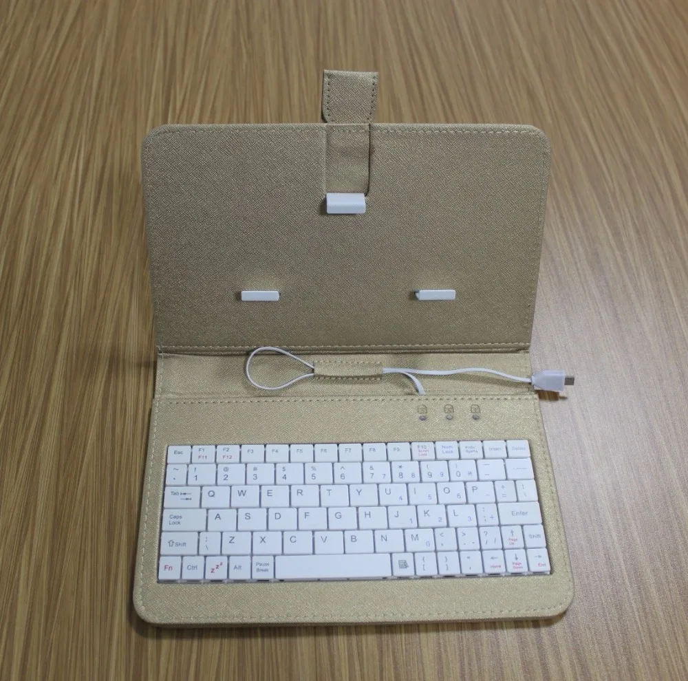 Leather Case with USB Keyboard for Most Android System Mobile Phone Flip Cover with Stand Mini Wired Keyboard 7 Colors