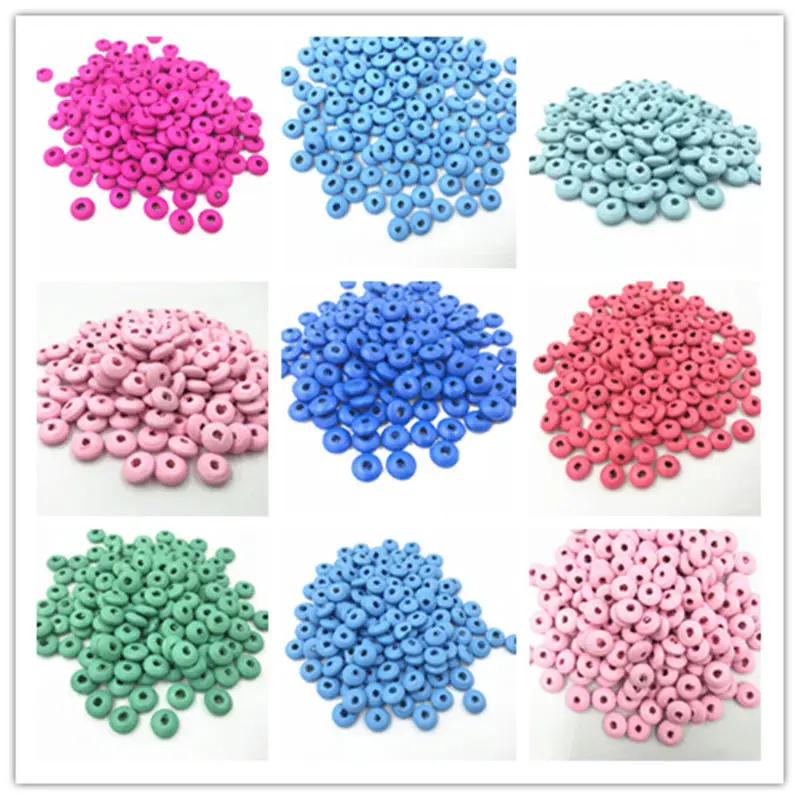

DIY 200pcs Wooden Spacer Beads Jewelry Making Kids Toy crafts Accessories 9mm