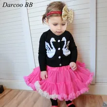 Хлопковый Детский свитер кардиган для девочек, пальто детская теплая верхняя одежда, куртка с лебедем для малышей, осенне-зимняя весенняя одежда