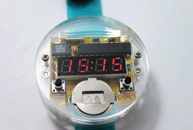 Светодиодный набор электронных часов с прозрачной крышкой