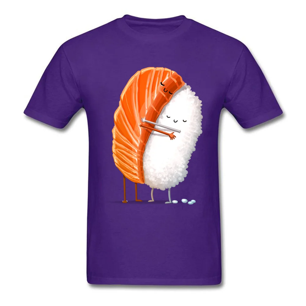 Sushi Hug Autumn All Cotton O-Neck Tops T Shirt Short Sleeve Casual Tees Company Casual Top T-shirts Free Shipping Sushi Hug purple