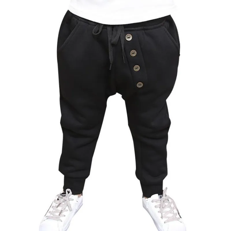 DFXD Toddler Pants Winter Baby Boys Black Straight Drawstring High