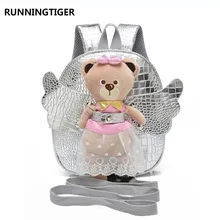 RUNNINGTIGER Cute Angel Bear Anti lost Children School Bags For Girls Baby Toddler Girl School Backpack