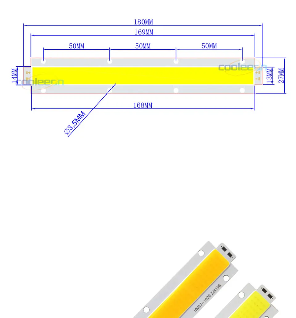 High Power 180x27MM 150W COB LED Light Strip 30V Chip On Board Lighting Source for Floodlights Flood Lamps DIY Warm Pure White (1)