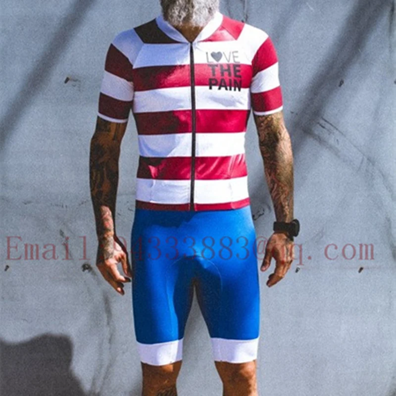 summer men cycling jersey set USA love the pain bike clothing triathlon suit 2019 pro team tights shotts ropa ciclismo hombre