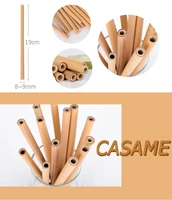 Pajitas de bambú reutilizables para beber, 10 piezas, 20cm, Natural, para fiesta, cumpleaños, boda, Bar - Imagen 6