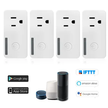 

4 Pcs Smart WiFi Plug Mini Socket Support Timing Function Remote Control Voice Control for Amazon Alexa and for Home IFTTT